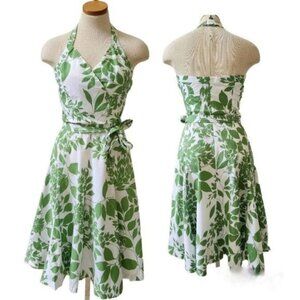 Zara Floral white/green dress